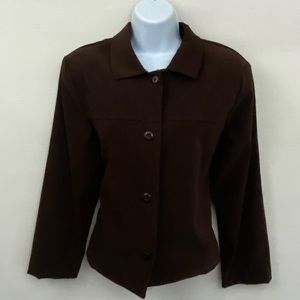 Miss Dorby Petites Vintage Brown Suit Jacket Size 14P E-8